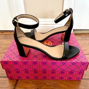 Tory Burch Cecile Black Leather Heels